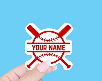 Personalized baseball sticker/vinyl baseball sticker/dugout bucket sticker/custom baseball sticker/team decals/team gifts