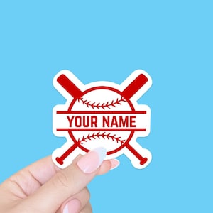 Personalized baseball sticker/vinyl baseball sticker/dugout bucket sticker/custom baseball sticker/team decals/team gifts