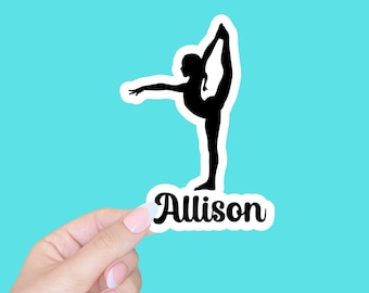 Custom gymnastics sticker/gymnastics gift/gymnastics team gift/gymnastics party favors/water bottle stickers/laptop stickers