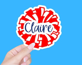 Custom cheer sticker/Cheer mom/personalized cheer sticker/cheerleading sticker/cheer team gift/water bottle tumbler sticker/name stickers