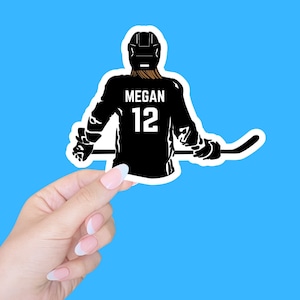 personalized girls hockey sticker/custom female hockey sticker/hockey team gift/Girls hockey sticker/hockey name decal