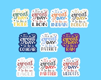 Personalized mascot sticker/school sticker/personalized school/custom name decal/team sticker/water bottle tumbler stickers/water bottle
