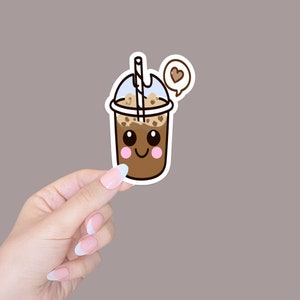 Iced Coffee sticker/kindle sticker/coffee stickers for kindle/computer sticker/coffee bar décor/laptop sticker/coffee lovers/kwaii stickers