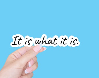 It is what it is/funny adult sticker/meme sticker/quote sticker/sarcastic water bottle sticker//laptop decal/introvert joke/adult sticker
