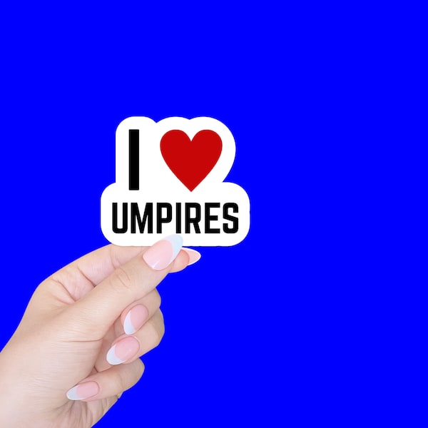 I heart umpires sticker/baseball sticker/helmet sticker/baseball gift/water bottle stickers/laptop stickerhydroflask stickers