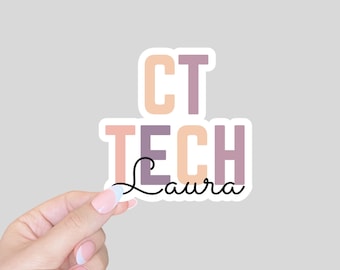 Sticker CT tech, cadeau pour CT tech, sticker personnalisé, cadeau radiologue, sticker bouteille d'eau, cadeau rayon tech, technicien en radiologie