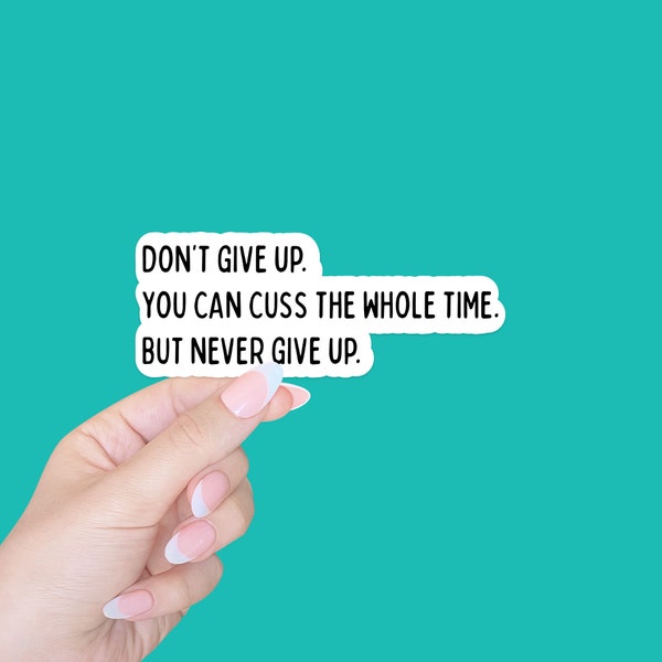 Don't give up sticker/motivational sticker/funny stickers/sarcasm sticker/ water bottle stickers/laptop stickers/hydro flask sticker