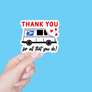 USPS thank you mailbox sticker, mailbox decor, peel and stick sticker, postal sticker