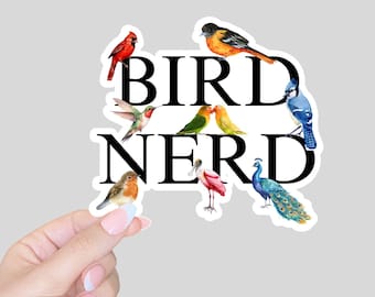 Bird Nerd gift/birdwatcher gift/bird sticker/Ornithology gift/funny bird sticker/computer and laptop stickers/car sticker decal