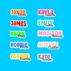 Custom FULL NAME sticker/personalized vinyl stickers/waterbottle sticker/computer stickers/kids name stickers/name labels