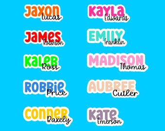 Custom FULL NAME sticker/personalized vinyl stickers/waterbottle sticker/computer stickers/waterproof sticker/kids name stickers/name labels