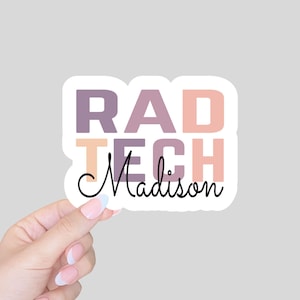 rad tech sticker, gift for rad tech, custom sticker, radiologist gift, water bottle sticker, ray tech gift, radiology technician