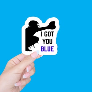 I heart umpires sticker/baseball sticker/helmet sticker/baseball gift/water bottle stickers/laptop sticker/hydroflask/i got you blue