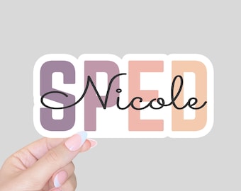 Cadeau pour enseignant SPEED/autocollant éducateur rapide/autocollant personnalisé nom rapide/autocollant personnalisé/autocollant bouteille d'eau