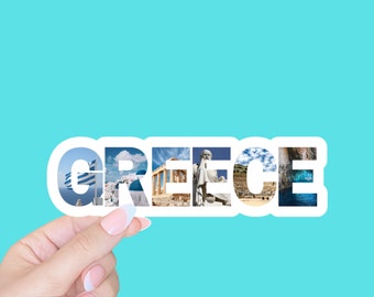 Greece Sticker, travel sticker, traveling gift, luggage sticker, water bottle sticker, laptop sticker, adventure sticker, explore sticker
