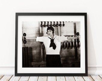 Vintage Photo - Women 1920&#39;s Workout Exercise Barbell Weights - Photography, Black & White, Wall Art, Gym Art, Bar Art, Decor, Print