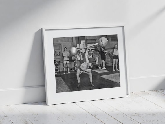 1930s Weightlifting Print – Vintage Fitness Gym Art