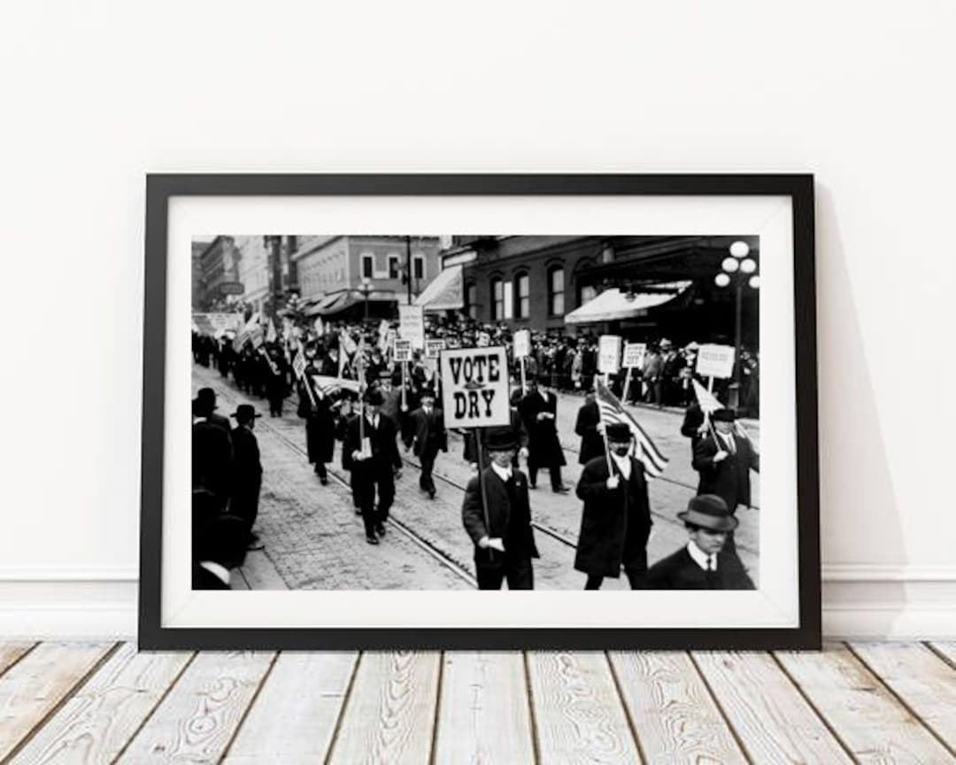 Prohibition Rally Button 1930s Prohibition Rally Photo – Anti-saloon League, Black & White Print ...