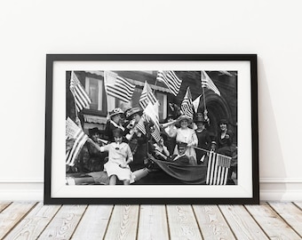 Photo vintage - Votes des années 1920 pour la Ligue des femmes 19e amendement - Photographie, noir et blanc, art mural, Speakeasy, art de bar, décoration, impression