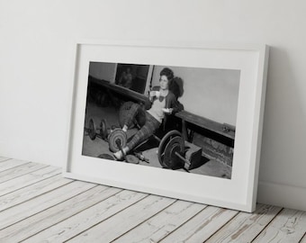1950's Women Workout Fitness Exercise Weights Weightlifting - Vintage Photography Print
