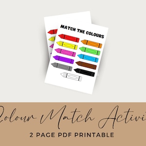Crayon Colour Matching Activity For Toddlers PRINTABLE