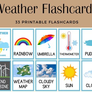 Météo - 33 cartes-éclair imprimables