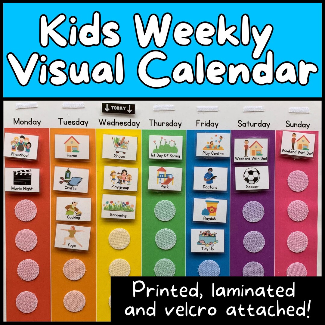 Custom Kid's Visual Weekly Planner - Etsy