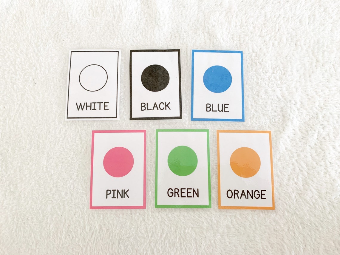 Colours 12 Laminated Flashcards Etsy