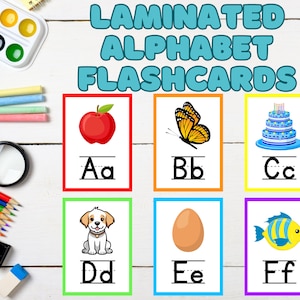 Learning The Alphabet - 27 Laminated Flashcards