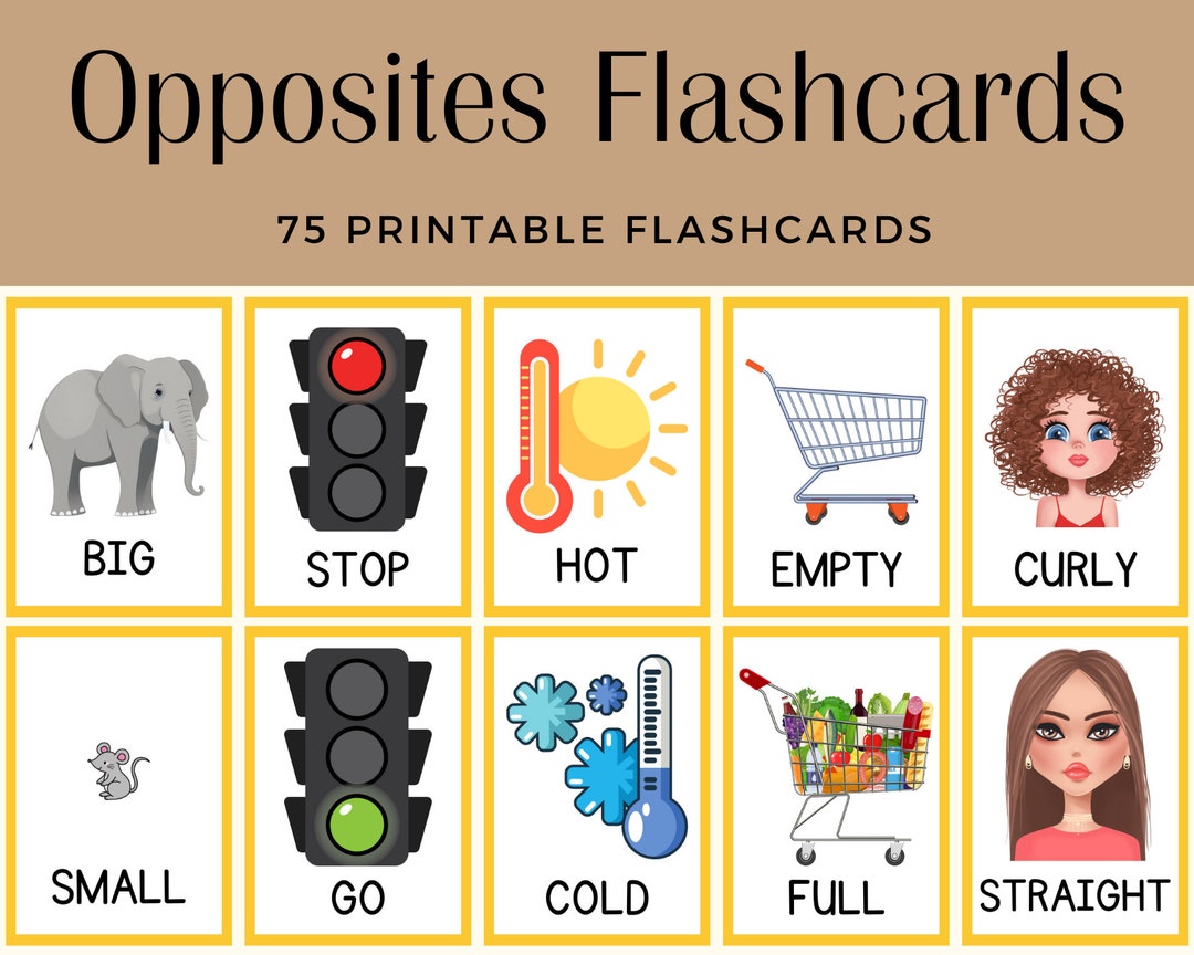 Free Printable Opposites Flashcards Printable Free Printable Opposites Flashcards Printable