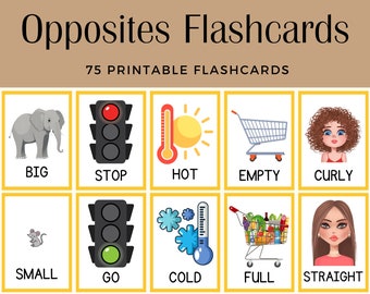 Opposites - 75 Printable Flashcards