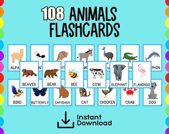Animais - 108 Cartões de Memória Imprimíveis