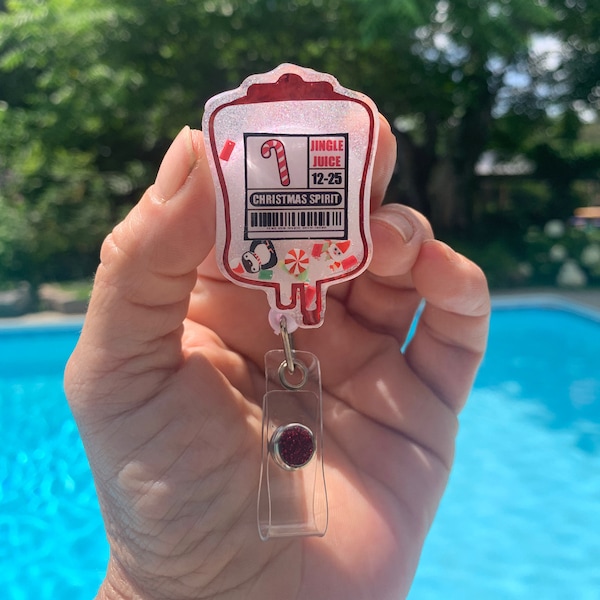 Jingle Juice Shaker badge reel/ 3D badge reel/ Floating badge reel