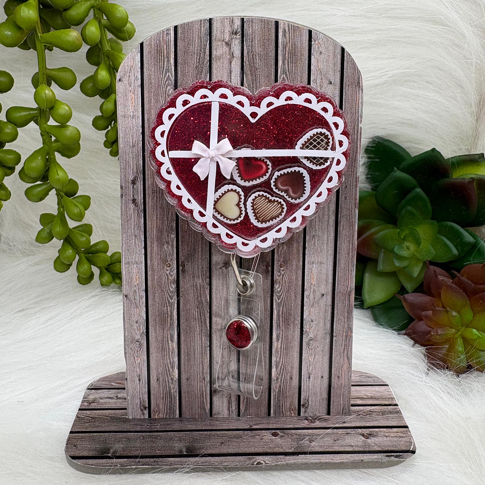 Box of Chocolates Badge Reel/ 3D Badge Reel/ Floating Badge Reel - Etsy