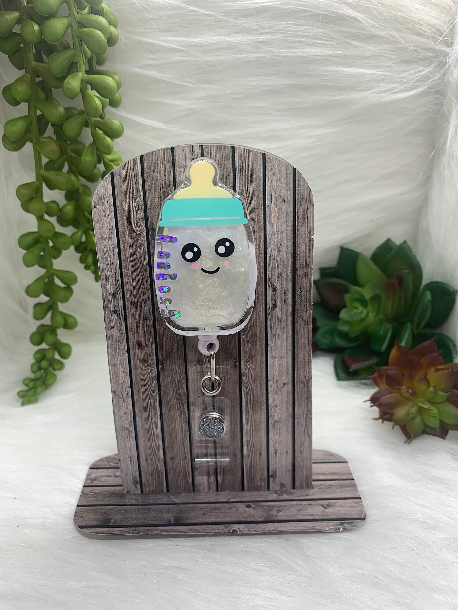Shaker Baby Bottle Badge Reel/ 3D Badge Reel/ Floating Badge Reel - Etsy