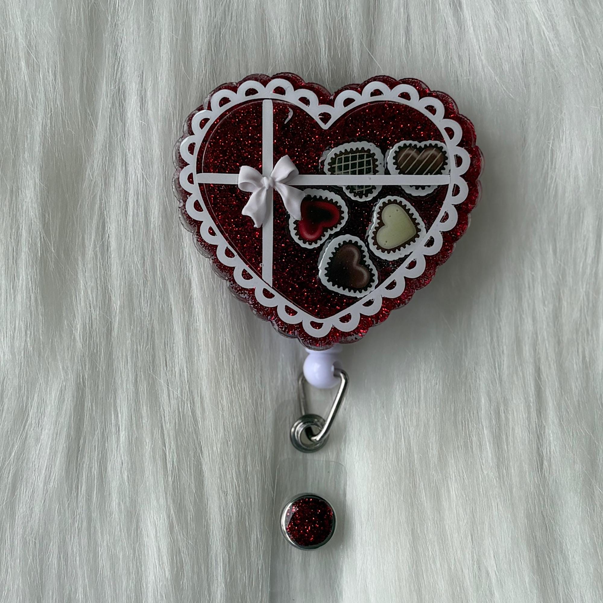 Box of Chocolates Badge Reel/ 3D Badge Reel/ Floating Badge Reel - Etsy