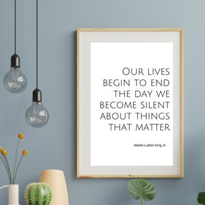 Martin Luther King Jr. Inspirational Quote Printable Wall Art | Black and White | Digital Download ONLY