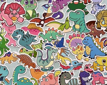 Children Dinosaur Stickers - Colorful Cartoon Dinosaur - Good Size - Great for Crafts, Hydro Flask, Laptop, Phone!  #0007