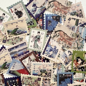 Japanese stamps Sticker for Sale by Cheekyleopard