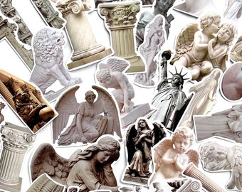 34 Vintage Art Statue Stickers - Renaissance Sticker - Great Sizes - Matte Finish - Good for Crafts, Phones, Computers! #0083