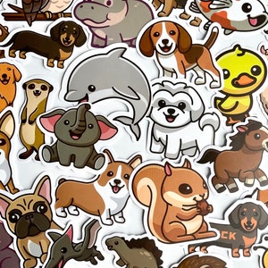 Cartoon Animal Stickers - Random Baby Animal Cartoon Assorted Stickers - Great Kid Craft Stickers! Adorable and SO FUN!  #0037
