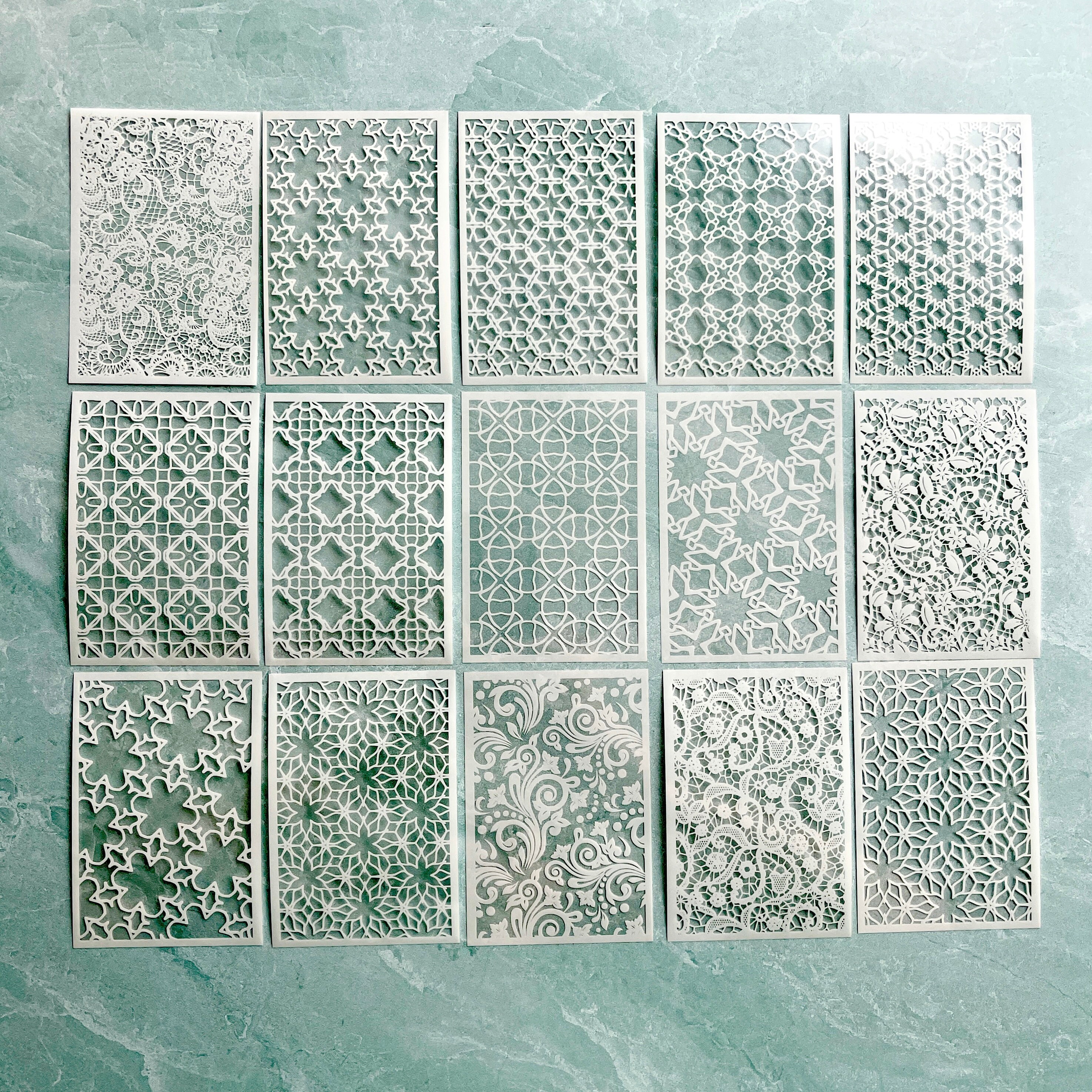 30pcs Translucent Black White Overlay Stickers - Geometric Lace ...