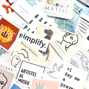 50 French Art Pop Style Stickers - Art Boho Sticker - Matisse Sticker - Picasso Stickers! Great for Hydro Flask, Laptop, Phones!  #0161
