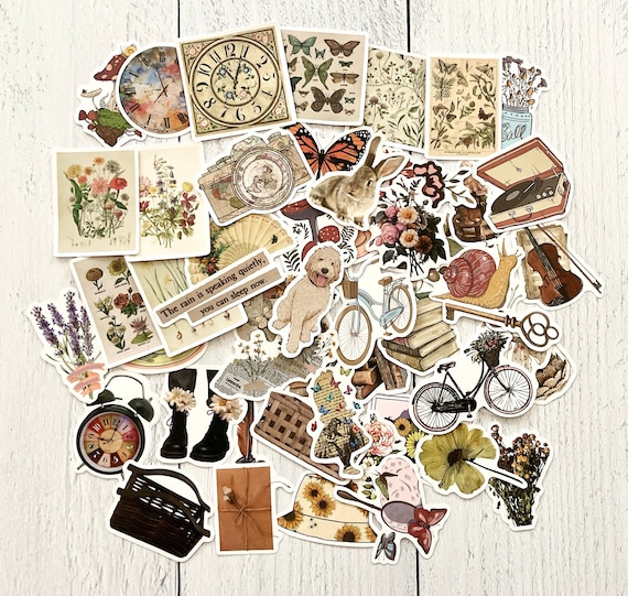 Classic Vintage Art Stickers - Retro English Cottagecore Style - For Crafts, Hydro Flask, Laptop!  #0179