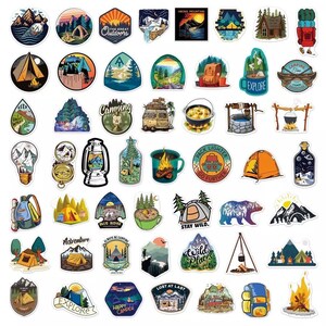 50 Vinyl Outdoor Camping Stickers Travel in Wilderness - Etsy