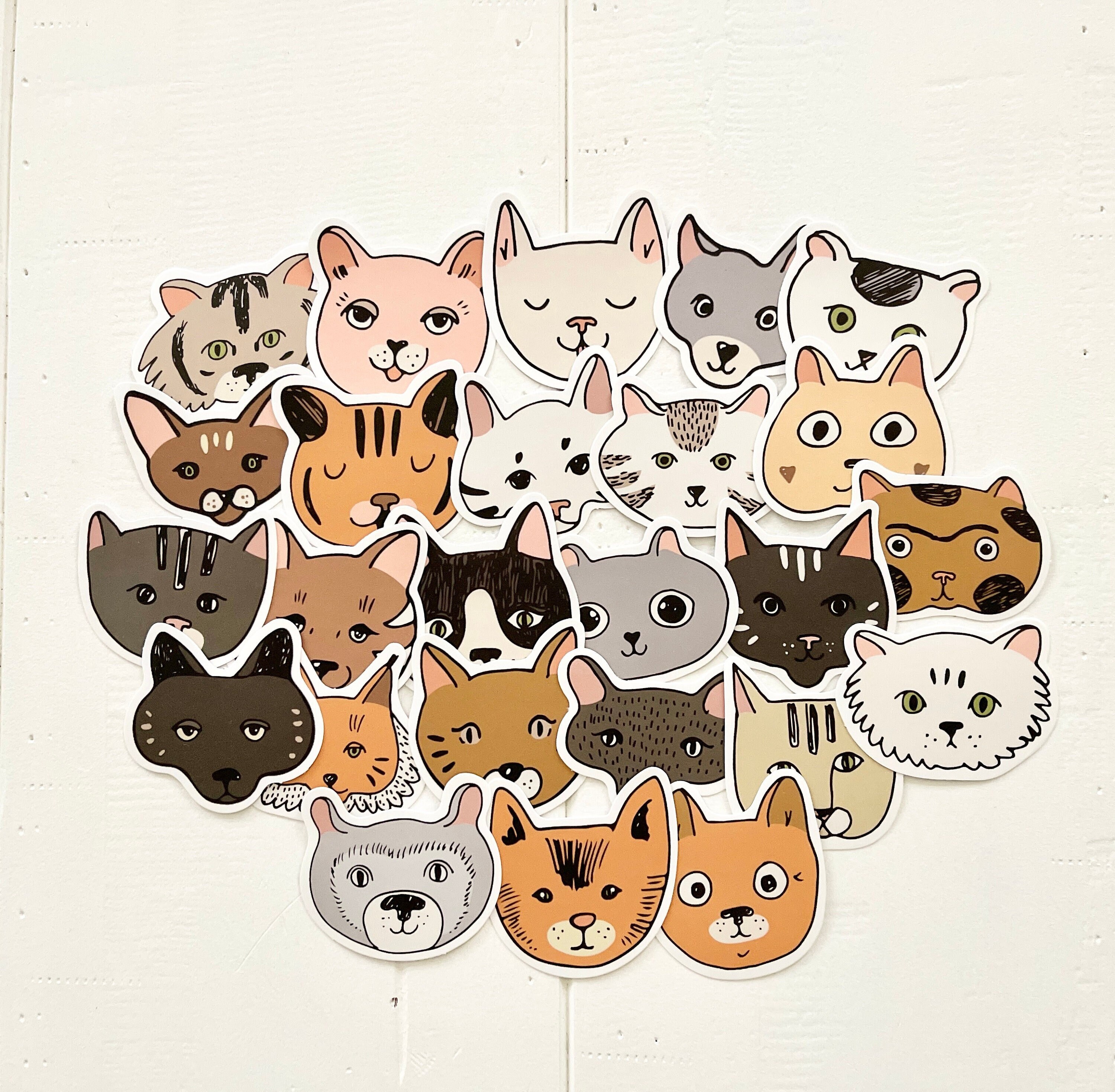50Pcs Cat Stickers, Random Cat Stickers, Glossy Sticker, Water  Resistance, Size 1.5 x 1.5