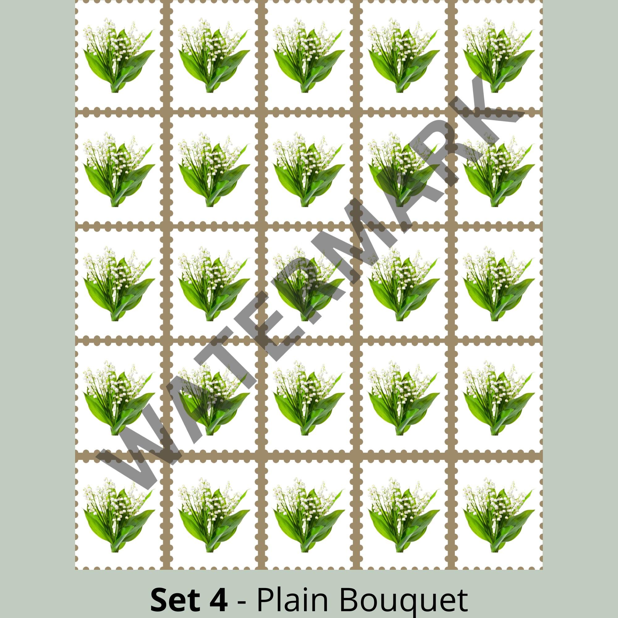 25pcs Lily of the Valley Flower Stamp Stickers, Pick From 4 Sets 25pcs Lily of the Valley Flower Stamp Stickers, Pick From 4 Sets
