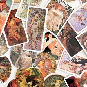 35 Vintage Mucha Print Stickers - Art Nouveau Boho Style Stickers - Wonderful for Crafts, Scrapbooking, and Journals! So Magical!  # 0136