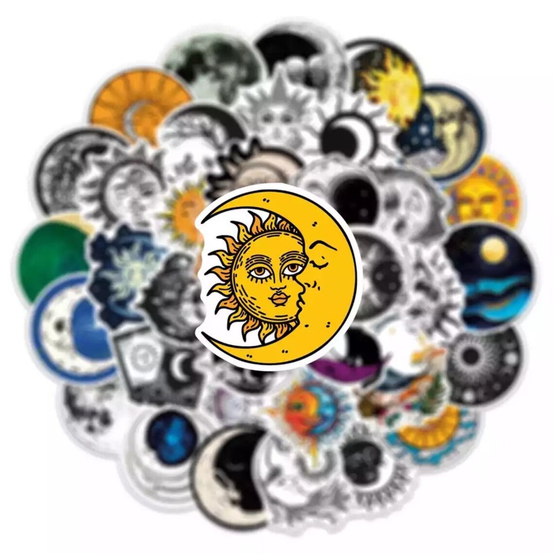Gorgeous Sun and Moon Stickers Gothic Magical Moon Stickers - Etsy