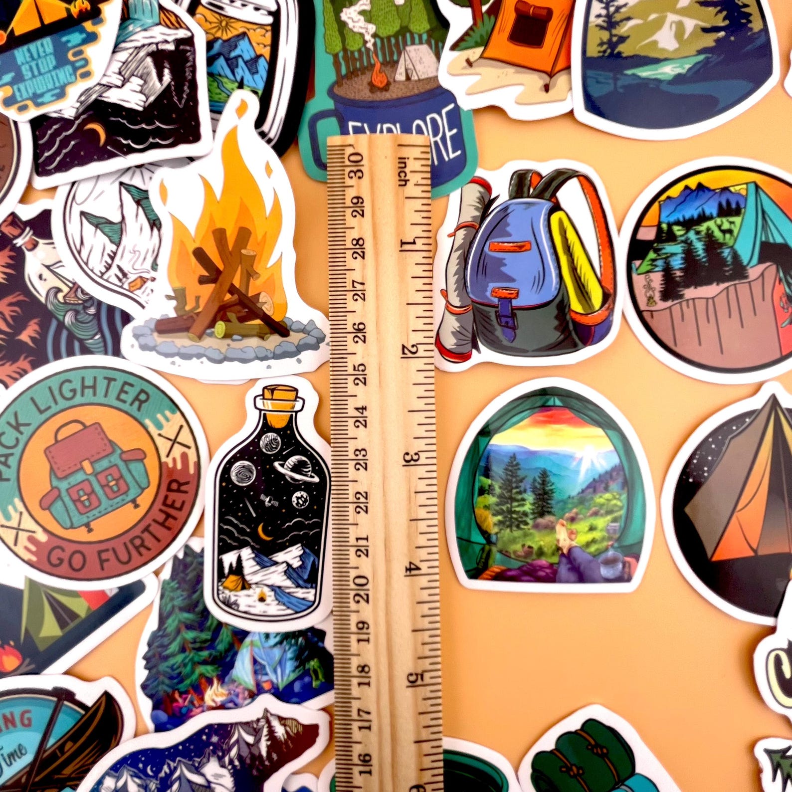 50 Vinyl Outdoor Camping Stickers - Travel in Wilderness Stickers ...